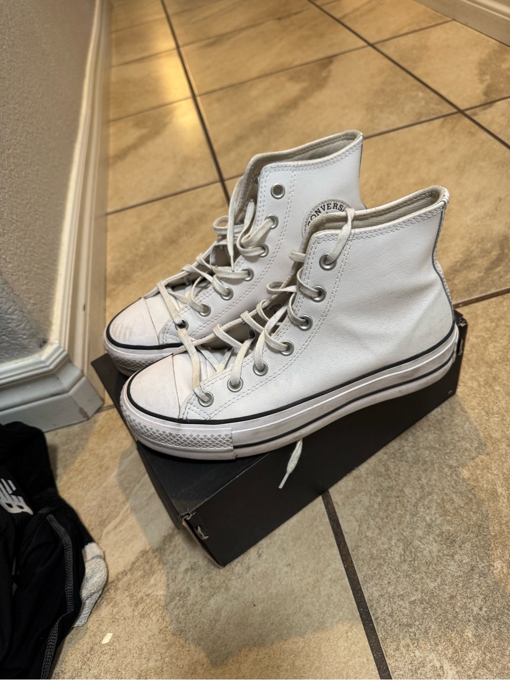 Converse White High-Top Platform Sneakers